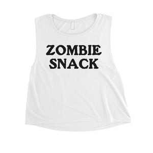 Zombie Snack Womens Hysterical Cool Halloween Costume Crop Top Gift