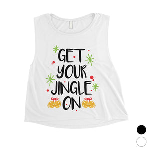 Get Your Jingle On Womens Crop Top