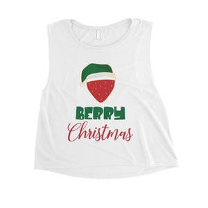 Berry Christmas Womens Crop Top