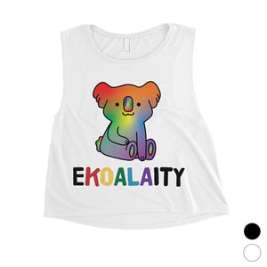 LGBT Ekoalaity Koala Rainbow Womens Crop Top