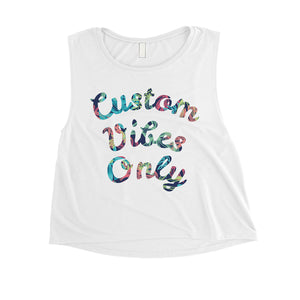 Colorful Overlay Text Colorful Sweet Womens Personalized Crop Tops