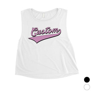 Purple College Swoosh Basic but Cool Womens Personalized Crop Tops