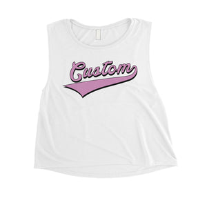 Purple College Swoosh Basic but Cool Womens Personalized Crop Tops