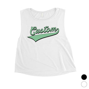 Green College Swoosh Prideful Womens Personalized Crop Tops Gifts