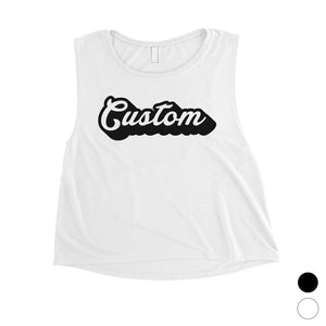 Pop Up Text Classic Modern Rad Sporty Womens Personalized Crop Tops