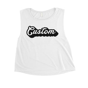 Pop Up Text Classic Modern Rad Sporty Womens Personalized Crop Tops