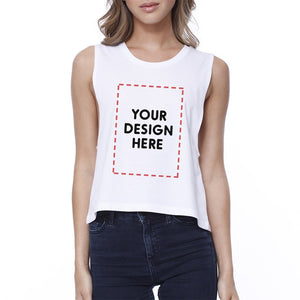 Custom Personalized Womens White Crop Top