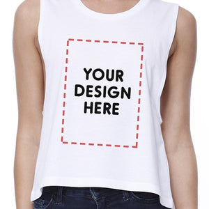 Custom Personalized Womens White Crop Top