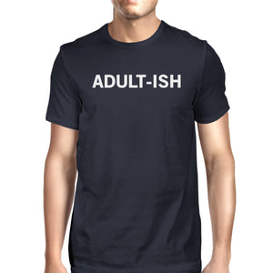 Adult-ish Men Navy T-shirts Cute Graphic Printed Short Sleeve Shirt - 365INLOVE