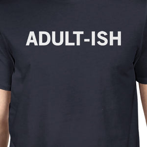 Adult-ish Men Navy T-shirts Cute Graphic Printed Short Sleeve Shirt - 365INLOVE