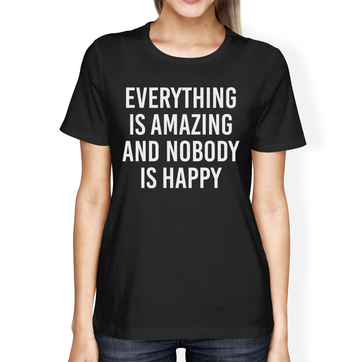 Everything Amazing Nobody Happy Women's Black Shirts Funny T-shirt - 365INLOVE