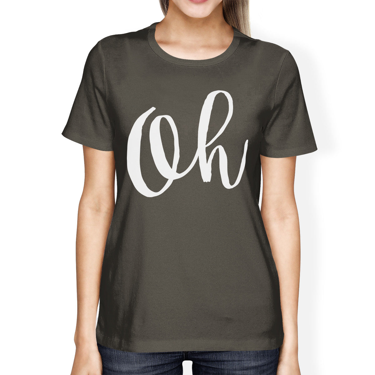 Oh Womens Cool Grey Tees Funny Short Sleeve Crew Neck T-shirts - 365INLOVE
