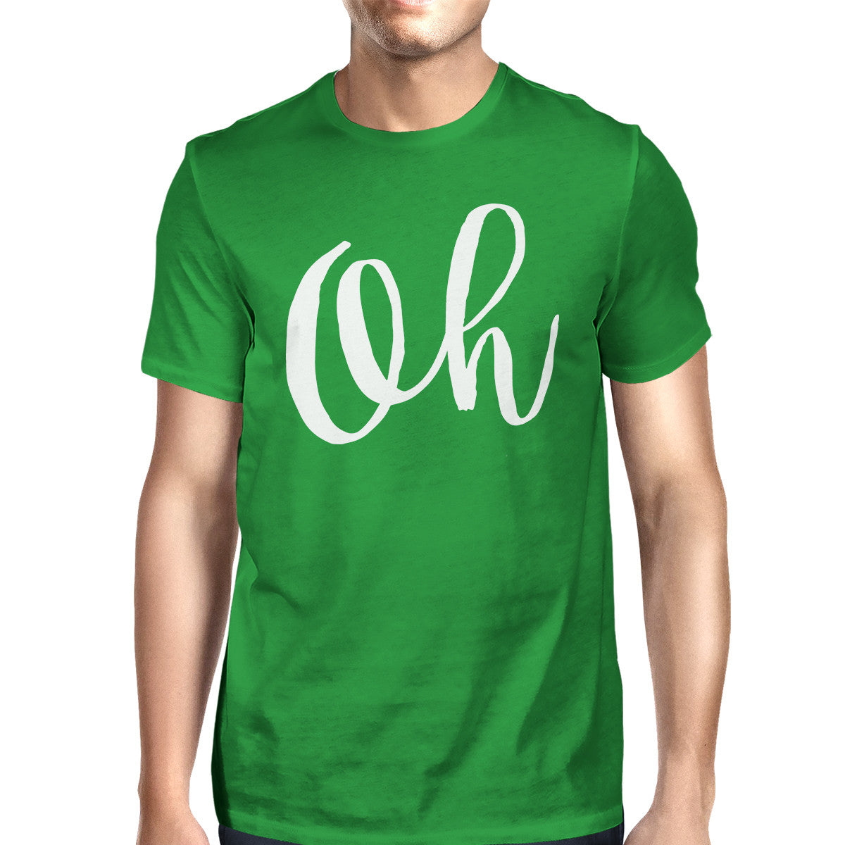 Oh Mans Kelly Green Tee Cute Short Sleeve Typographic T-shirt - 365INLOVE