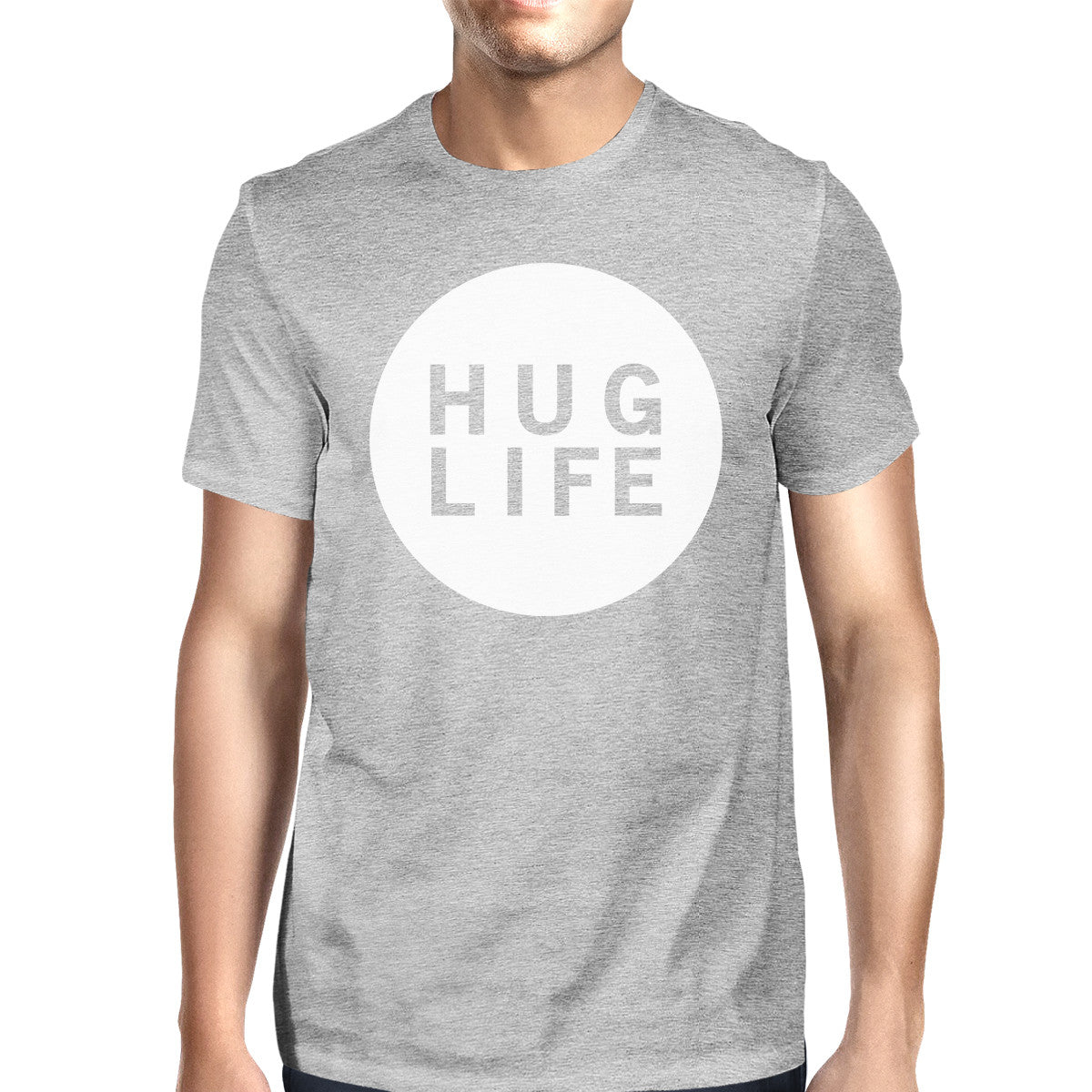 Hug Life Men's Heather Grey T-shirt Unique Design Ultra Soft Feel - 365INLOVE
