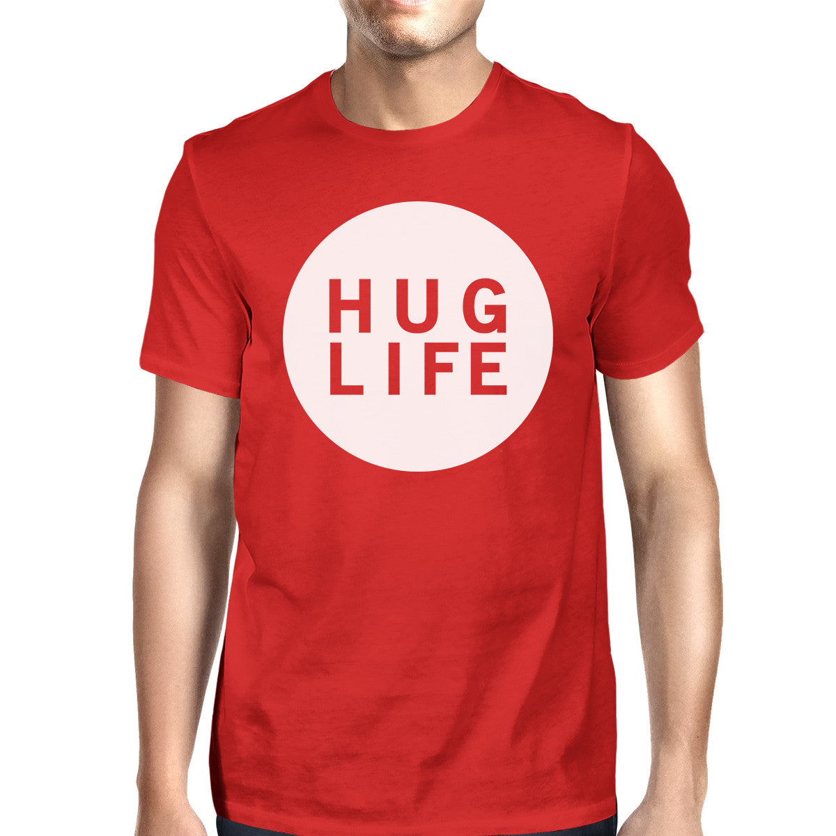 Hug Life Men's Red T-shirt Cute Graphic Creative Gift Ideas For Men - 365INLOVE