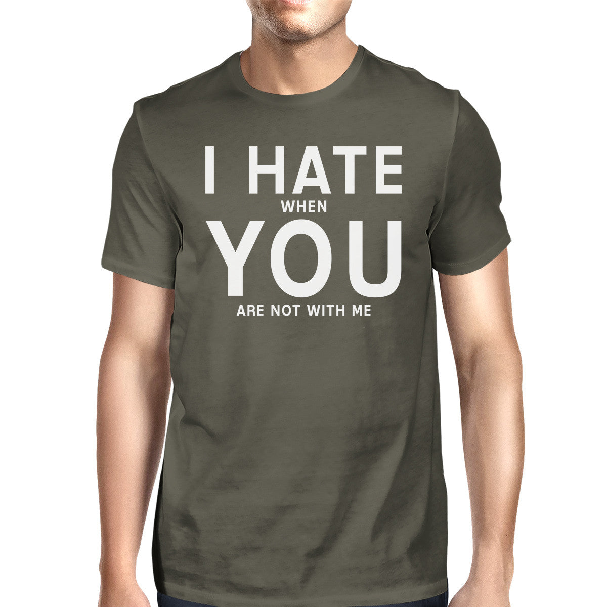 I Hate You Mens Dark Grey T-shirt Creative Gift Anniversary For Him - 365INLOVE
