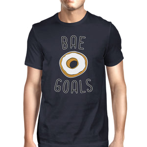 Bae Goals Mens Navy T-shirt Funny Quote Trendy Graphic Tee For Guys - 365INLOVE