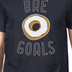 Bae Goals Mens Navy T-shirt Funny Quote Trendy Graphic Tee For Guys - 365INLOVE