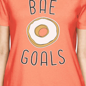 Bae Goals Women's Peach T-shirt Simple Typography Cute Graphic Tee - 365INLOVE