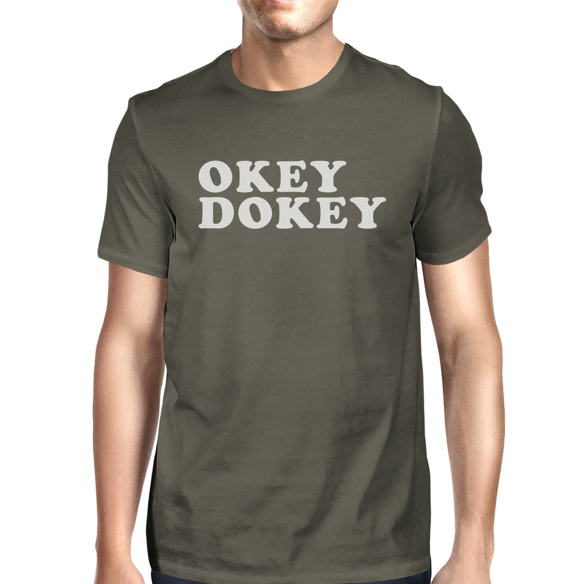 Okey Dokey Mens Charcoal Grey Funny Graphic Tee Witty Quote T Shirt - 365INLOVE