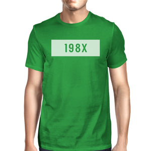 198X Men's Kelly Green Crew Neck T-Shirt Funny Graphic Summer Shirt - 365INLOVE