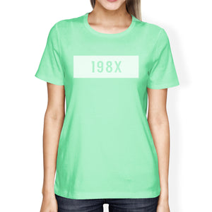 198X Women's Mint Short Sleeve T Shirt Simple Trendy Design - 365INLOVE