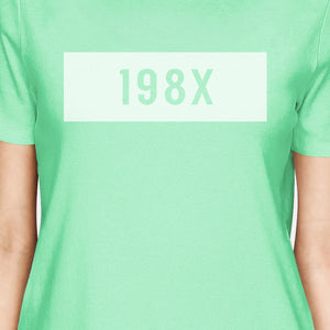 198X Women's Mint Short Sleeve T Shirt Simple Trendy Design - 365INLOVE