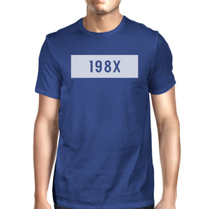 198X Men's Royal Blue Round Neck  Cotton T-Shirt Trendy Graphic Top - 365INLOVE