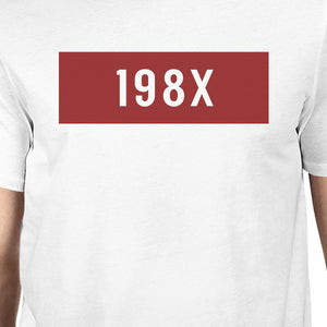 198X Mens White Short Sleeve Round Neck T-Shirt Gift Idea For Him - 365INLOVE