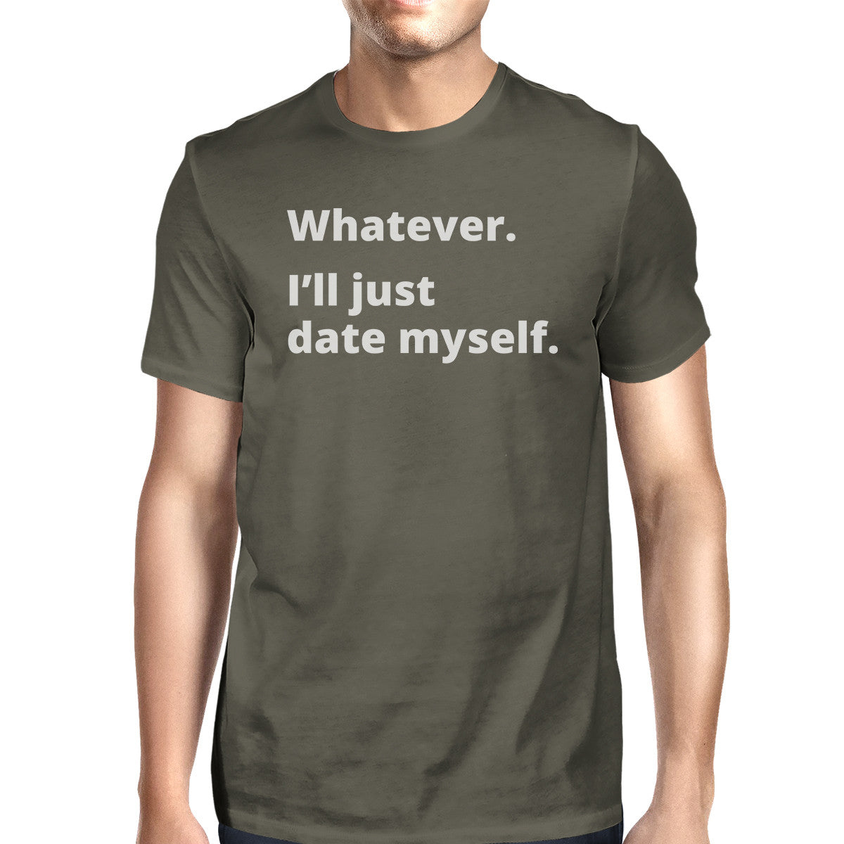 Date Myself Mens Dark Grey Funny Graphic Tee Witty Quote T Shirt - 365INLOVE