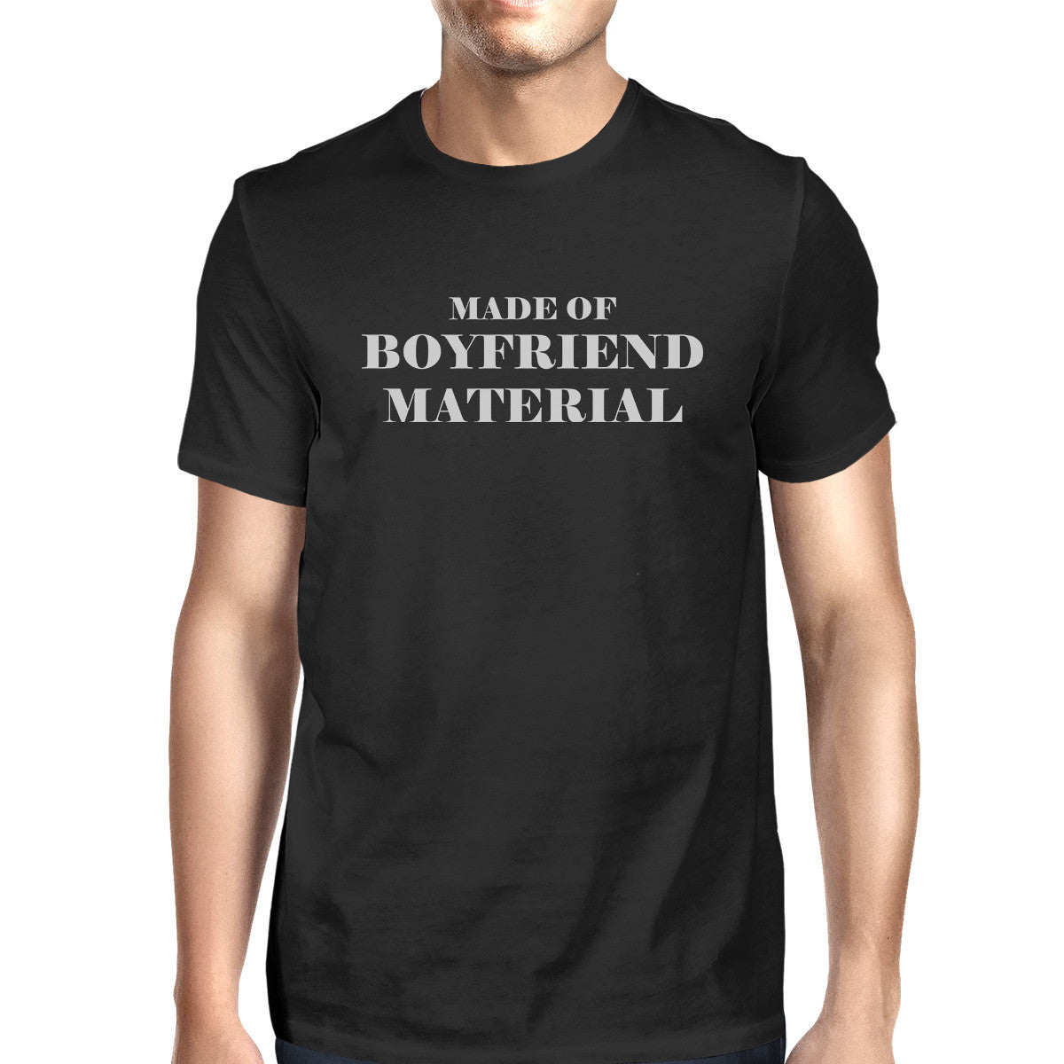 Boyfriend Material Men's Black Casual Graphic T-Shirt Funny Saying - 365INLOVE
