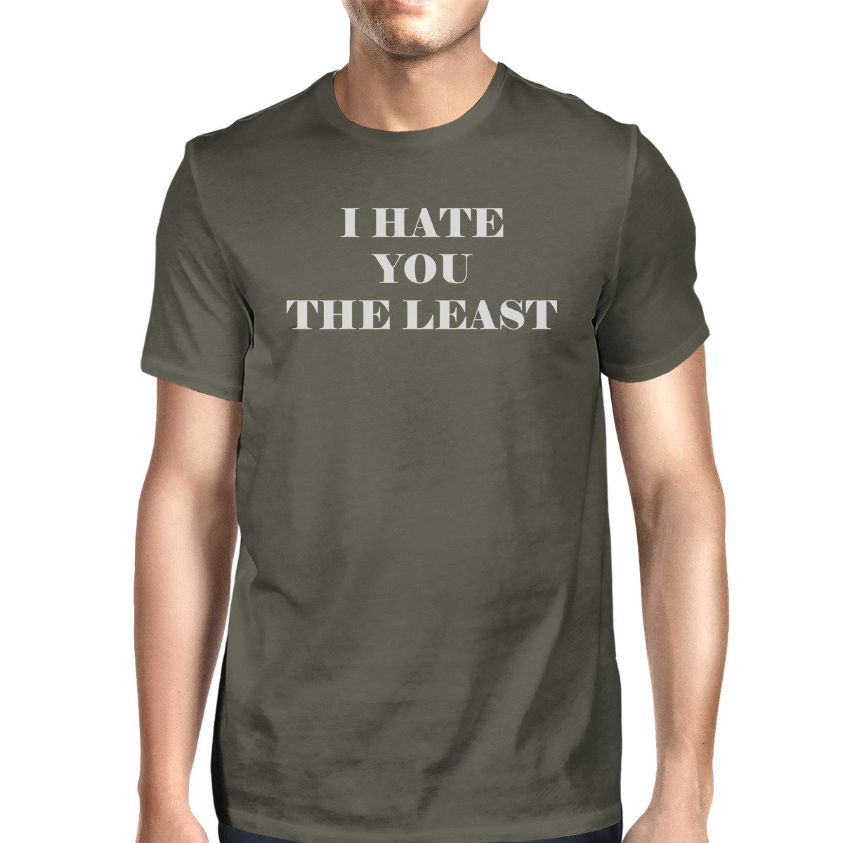 I Hate You The Least Dark Grey Short Sleeve Graphic Tee For Men - 365INLOVE