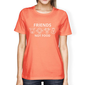 Friends Not Food Peach Earth Day Inspired Design Cute Graphic Tee - 365INLOVE
