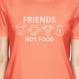 Friends Not Food Peach Earth Day Inspired Design Cute Graphic Tee - 365INLOVE