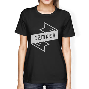 Camper Womens Black Short Sleeve T-Shirt Gift Idea For Hiking Lover - 365INLOVE