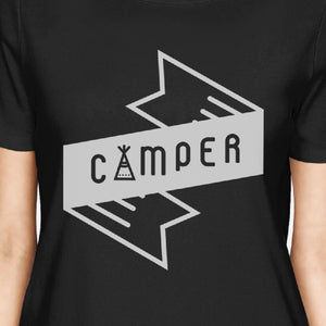 Camper Womens Black Short Sleeve T-Shirt Gift Idea For Hiking Lover - 365INLOVE