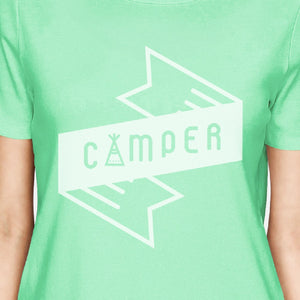 Camper Mint Cute Graphic Short Sleeve Cotton Summer Tee For Women - 365INLOVE