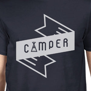 Camper Mens Navy Short Sleeve Top Mountain Graphic T Shirt For Him - 365INLOVE