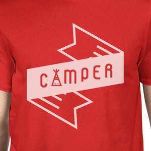 Camper Men's Red Crew Neck T-Shirt Simple Design Gifts For Friends - 365INLOVE