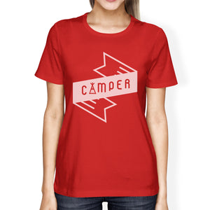 Camper Womens Red Crew Neck T-Shirt Simple Design Gifts For Friends - 365INLOVE