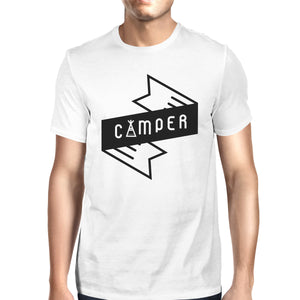 Camper Men's White Round Neck Tee Cute Graphic T Shirt For Camping - 365INLOVE