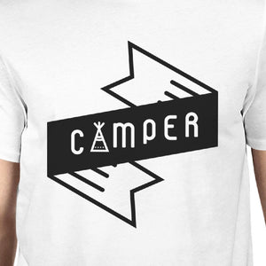 Camper Men's White Round Neck Tee Cute Graphic T Shirt For Camping - 365INLOVE