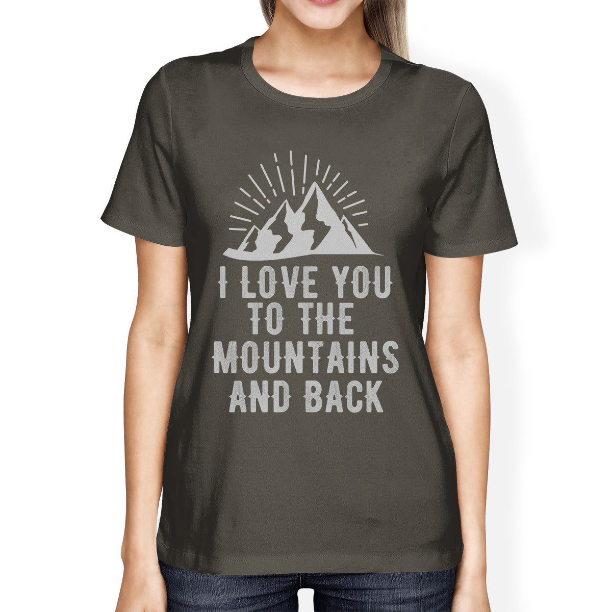 Mountain And Back Women's Dark Grey T Shirt Cute Gift Idea For Him - 365INLOVE