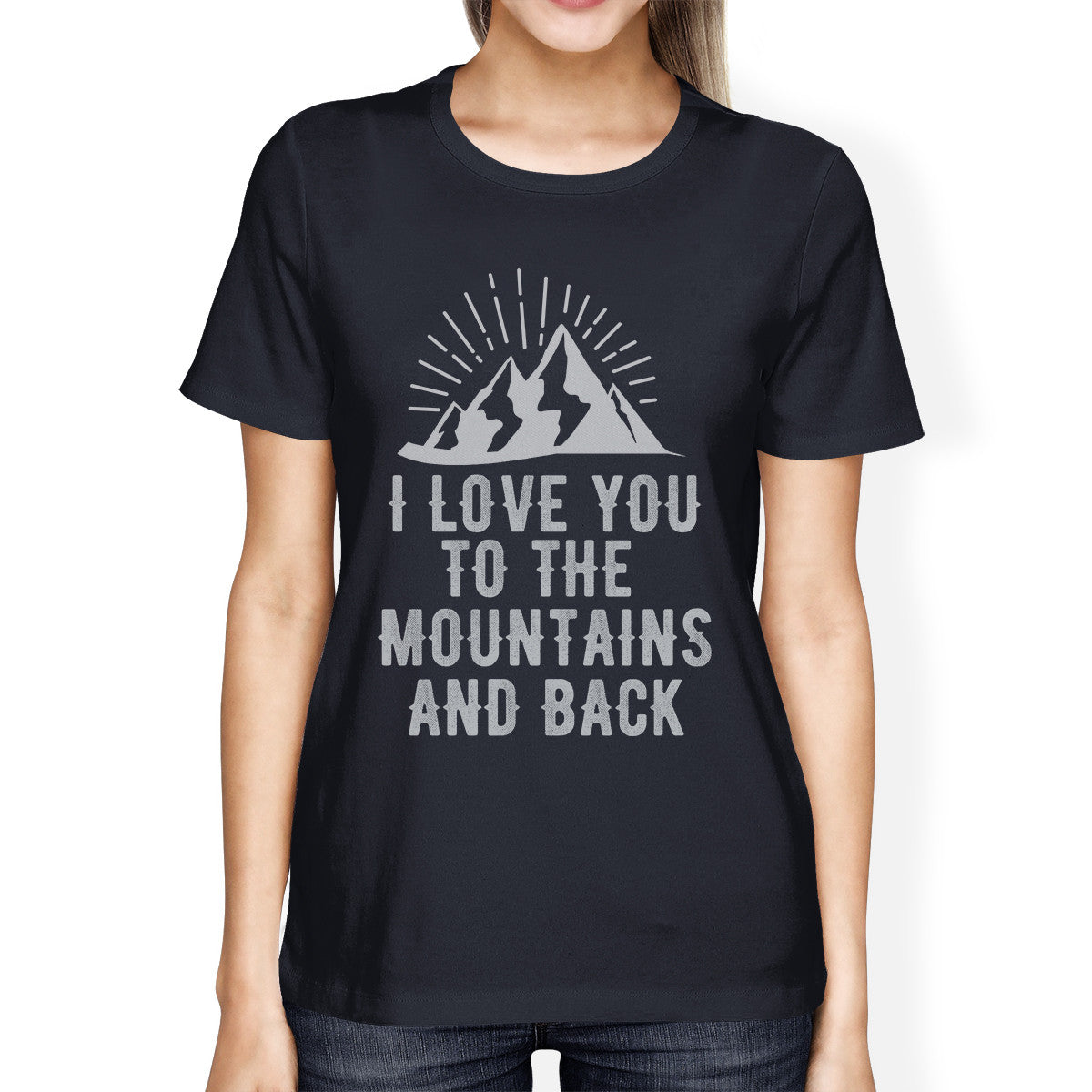 Mountain And Back Womens Navy Short Sleeve Top Mountain Graphic Tee - 365INLOVE