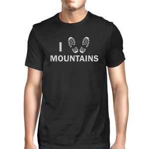 I Heart Mountains Mens Black Short Sleeve T-Shirt For Hiking Lovers - 365INLOVE