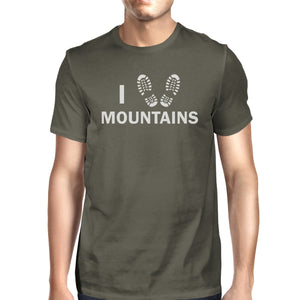 I Heart Mountains Men's Dark Grey T Shirt Cute Gift Idea For Him - 365INLOVE