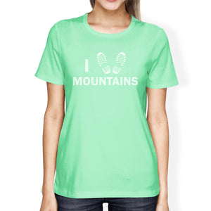 I Heart Mountains Mint Unique Design Cute Gifts For Summer Trip Tee - 365INLOVE