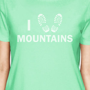 I Heart Mountains Mint Unique Design Cute Gifts For Summer Trip Tee - 365INLOVE