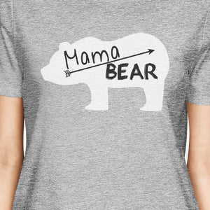 Mama Bear Women's Gray Graphic T Shirt Gift Ideas For Mothers Day - 365INLOVE
