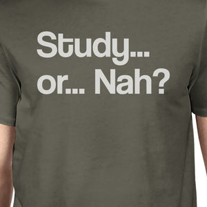 Study Or Nah Mens Dark Grey Shirt